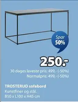 JYSK TROSTERUD sofabord, DKK 250 tilbud
