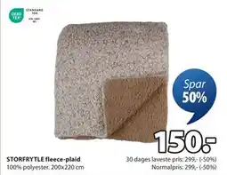 JYSK STORFRYTLE fleece-plaid, DKK 150 tilbud