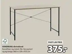 JYSK VANDBORG skrivebord, DKK 375 tilbud