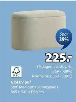 JYSK GISLEV puf, DKK 225 tilbud