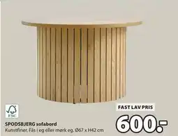 JYSK SPODSBJERG sofabord, DKK 600 tilbud