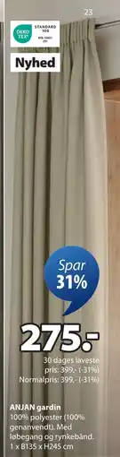 JYSK ANJAN gardin, DKK 275 tilbud