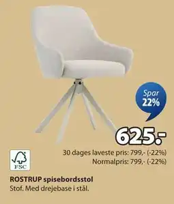 JYSK ROSTRUP spisebordsstol, DKK 625 tilbud