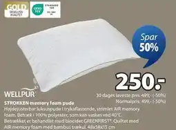 JYSK STROKKEN memory foam pude, DKK 250 tilbud