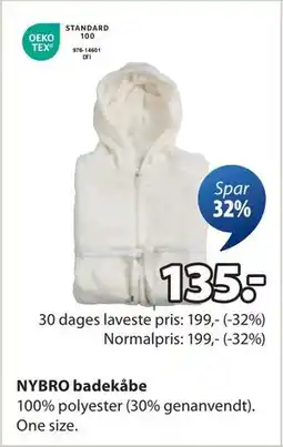 JYSK NYBRO badekåbe, DKK 135 tilbud