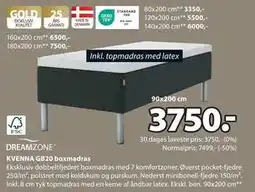 JYSK KVENNA GB20 boxmadras, DKK 3750 tilbud