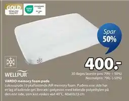 JYSK VARDO memory foam pude, DKK 400 tilbud