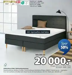 JYSK DUNLOPILLO ENA C300 kontinentalseng, DKK 20000 tilbud