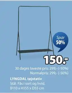 JYSK LYNGDAL tøjstativ, DKK 150 tilbud