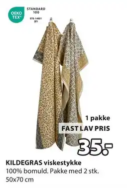 JYSK KILDEGRAS viskestykke, DKK 35 tilbud