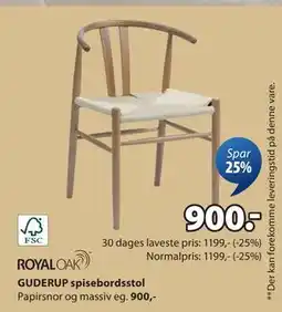 JYSK GUDERUP spisebordsstol, DKK 900 tilbud