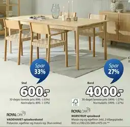 JYSK MARSTRUP spisebord, DKK 4000 tilbud