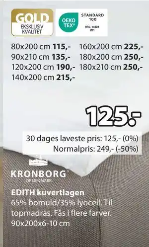 JYSK EDITH kuvertlagen, DKK 125 tilbud