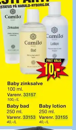 Harald Nyborg Baby lotion, DKK 10 tilbud