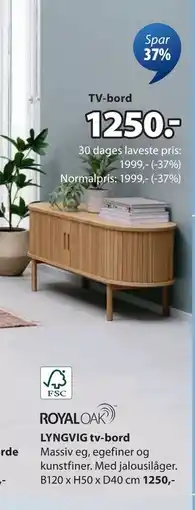 JYSK LYNGVIG tv-bord, DKK 1250 tilbud