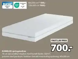 JYSK KAMELVA springmadras, DKK 700 tilbud