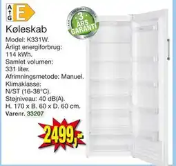 Harald Nyborg Køleskab, DKK 2499 tilbud