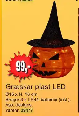Harald Nyborg Græskar plast LED, DKK 99 tilbud