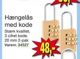 Harald Nyborg Hængelås med kode, DKK 48 tilbud