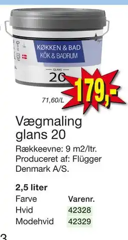 Harald Nyborg Vægmaling glans 20, DKK 179 tilbud