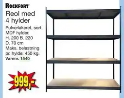 Harald Nyborg Reol med 4 hylder, DKK 999 tilbud