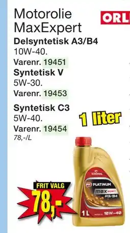 Harald Nyborg Motorolie MaxExpert, DKK 78 tilbud