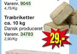 Harald Nyborg Træbriketter ca. 10 kg, DKK 29 tilbud