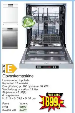 Harald Nyborg Opvaskemaskine, DKK 1899 tilbud