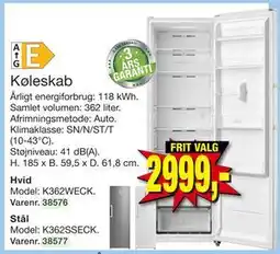Harald Nyborg Køleskab, DKK 2999 tilbud