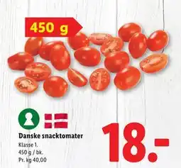 Lidl Danske snacktomater, DKK 18 tilbud