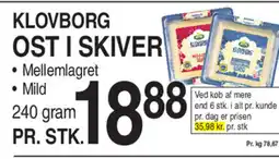 ABC Lavpris KLOVBORG OST I SKIVER tilbud
