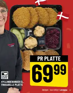 Løvbjerg Kyllingeburger el. frikadelle platte tilbud