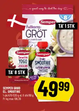Løvbjerg Semper grød el. smoothie tilbud