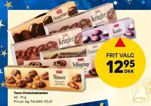 Toms Chokoladeæsker, DKK 12.95