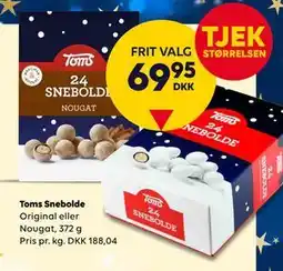 BorderShop Toms Snebolde, DKK 69.95 tilbud