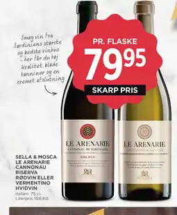 MENY Sella & mosca le arenarie cannonau riserva rødvin eller vermentino hvidvin tilbud