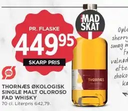 MENY Thornæs økologisk single malt oloroso fad whisky tilbud