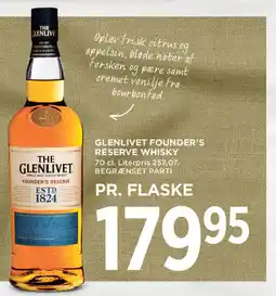 MENY GLENLIVET FOUNDER'S RESERVE WHISKY tilbud
