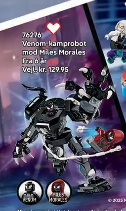 Lego Venom-kamprobot mod Miles Morales tilbud