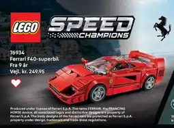 Lego Ferrari F40-superbil tilbud