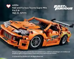 Lego Fast and Furious Toyota Supra MK4 tilbud