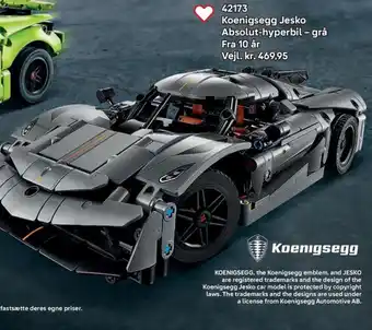 Lego Koenigsegg Jesko Absolut-hyperbil - grå tilbud