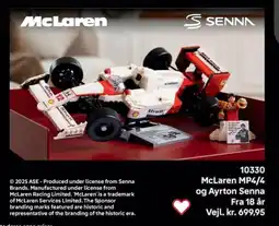 Lego McLaren MP4/4 og Ayrton Senna tilbud