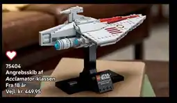 Lego Angrebsskib af Acclamator-klassen tilbud