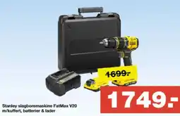 Bauhaus Stanley slagboremaskine fatmax v20 m/kuffert, batterier & lader tilbud