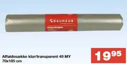 Bauhaus Affaldssække klar/transparent 49 my 70x105 cm tilbud