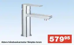 Bauhaus Adora håndvaskarmatur simplex krom tilbud