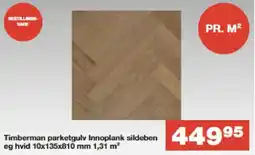 Bauhaus Timberman parketgulv innoplank sildeben eg hvid 10x135x810 mm 1,31 m² tilbud