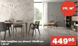 Bauhaus Gulv-/vægflise lux almond 120x60 cm tilbud