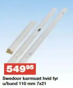 Bauhaus Swedoor karmsæt hvid fyr u/bund 110 mm 7x21 tilbud